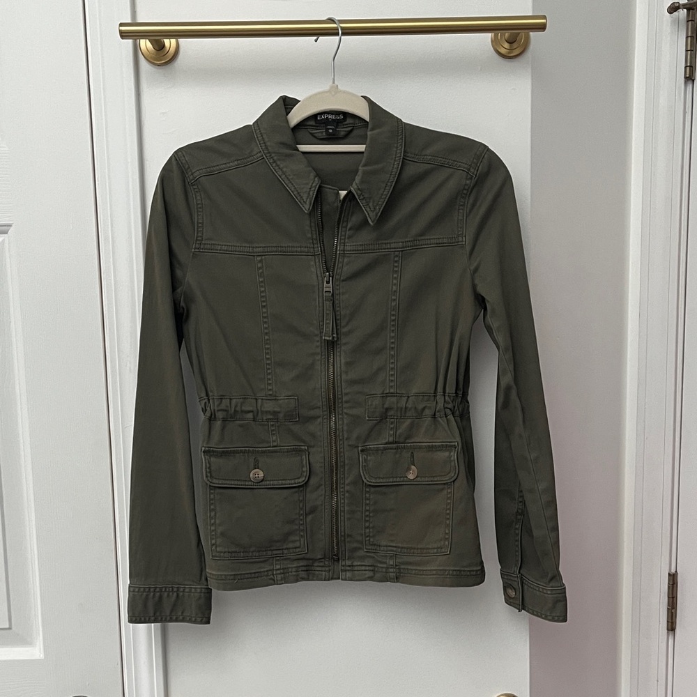 Express Olive Utility Jacket for Women